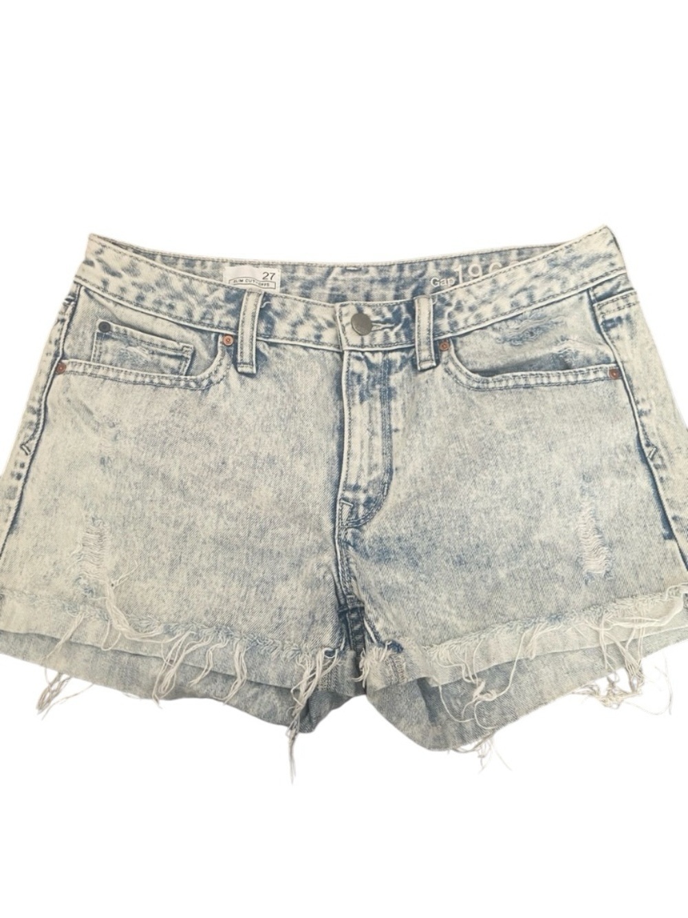 GAP 1969 CUT OFF LIGHT WASH DENIM SHORTS SIZE 27